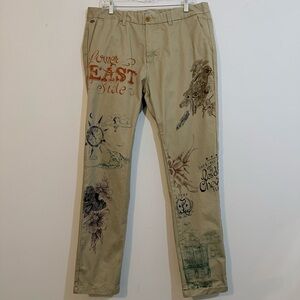 Scotch & Soda Stuart Graphic Print Chino Pants Khaki 36x34